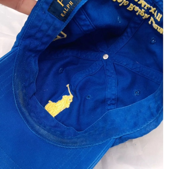 Vintage Polo Ralph Lauren Blue Wash Cotton Cap #3 Cotton Adjustable Dad Hat - Picture 2 of 4